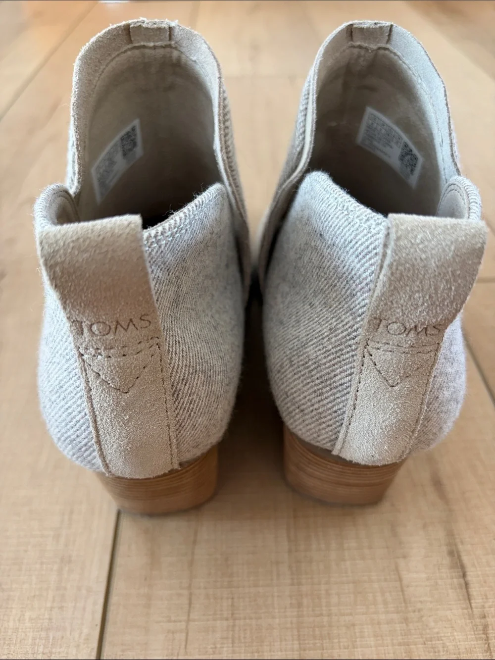 Toms Women's Light Gray Textile Ankle Booties